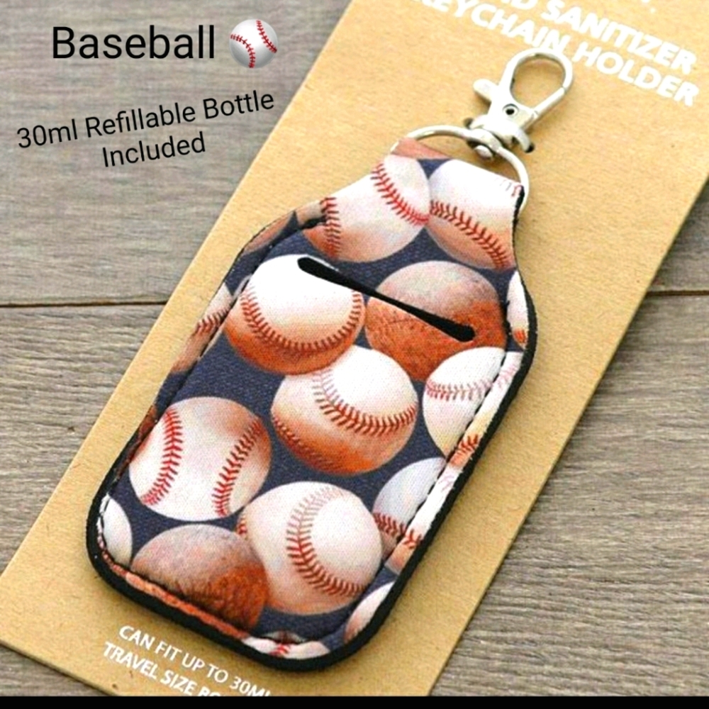 New! Baseball Key / Hand Sanitizer Holder